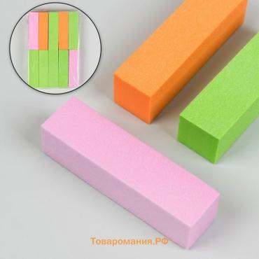 Баф наждачный для ногтей, четырёхсторонний, 9.3×2.5×2.5 см, МИКС