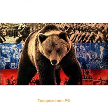 Флаг прямоугольный на липучке "Медведь" флаг, 145х250 мм, S09202007