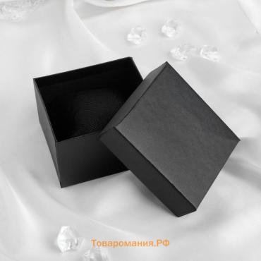 Коробочка подарочная под браслет/часы «Симпл», 8×8 (размер полезной части 7.5×7.5 см), чёрная, вставка чёрная
