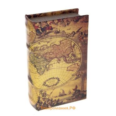 Шкатулка книга-сейф «География», дерево, 17×11×5 см