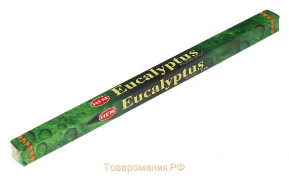 Благовония HEM "Eucalyptus. Эвкалипт ", 8 палочек в упаковке, четырёхгранник