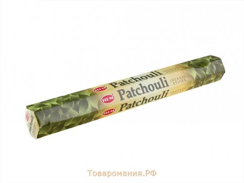 Благовония HEM "Patchouli. Пачули", 20 палочек в упаковке, шестигранник