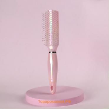 Расчёска массажная, 4 × 23 см, цвет розовый