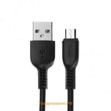 Кабель Hoco X20, microUSB - USB, 2,4 А, 1 м, PVC оплетка, черный