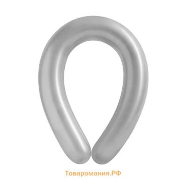 Воздушные шары для моделирования 150 см, d=7.5 см, 10 шт., перламутр, серебряные