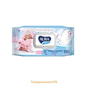 Влажные салфетки Aura Ultra Comfort, детские, МИКС, 100 шт.