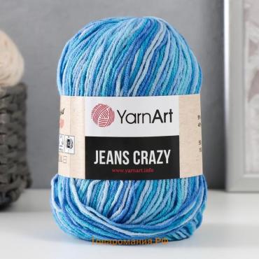 Пряжа "Jeans crazy" 55% хлопок, 45% акрил 160м/50гр (8212 голубой-серый)