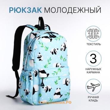 Рюкзак школьный Light на молнии, с карманами, с принтом «Коалы», голубой