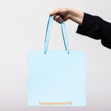 Пакет под торт 30х30х30cm Голубой, 1шт