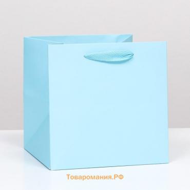 Пакет под торт 20х20х20cm Голубой, 1шт